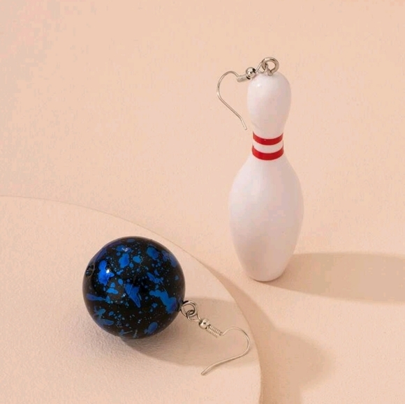 Jewelry - (2)PC BOWLING BALL AND PIN EARRING SET SPORTS EARRING SET